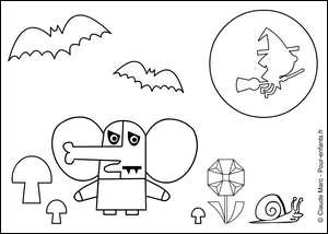 Calendrier Halloween 2011 à imprimer gratuit pour faire un coloriage octobre novembre colorier imprimable gratuitement